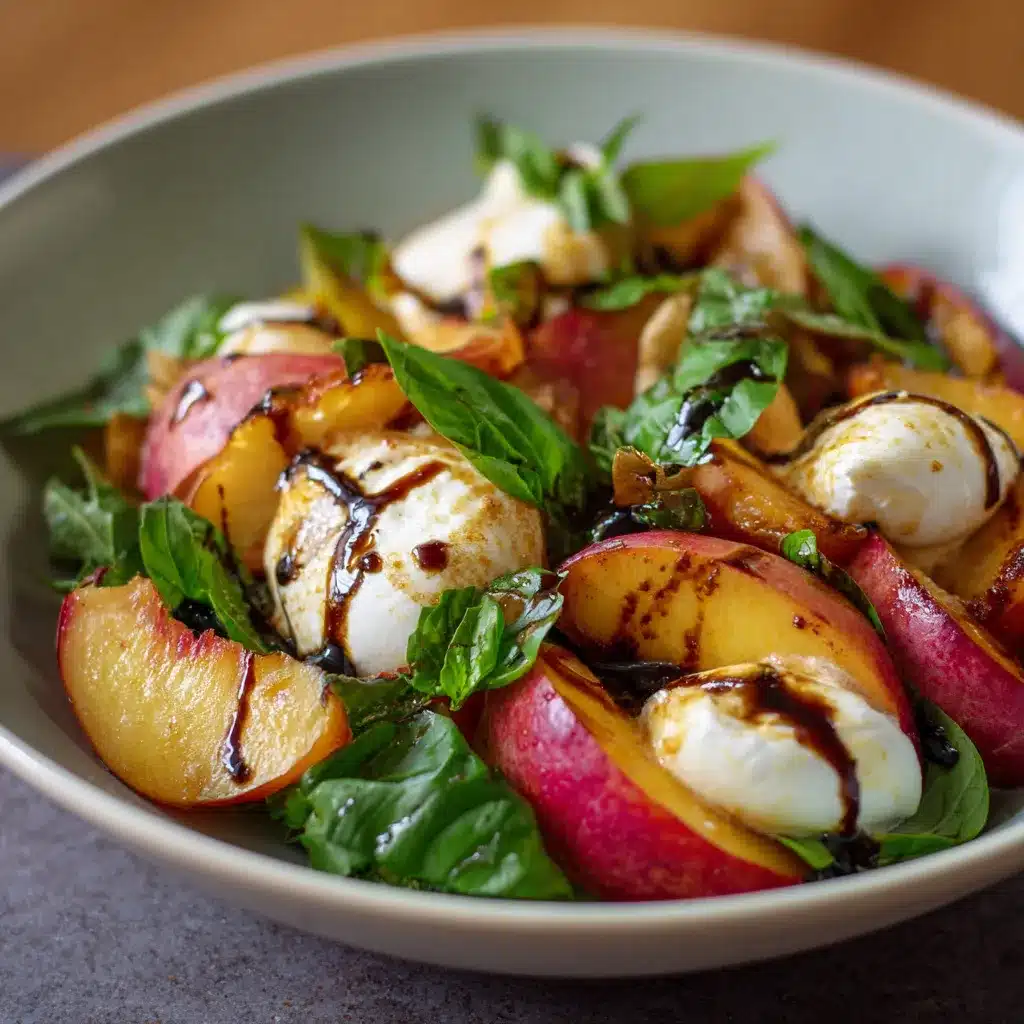 Delicious Fresh Peach Burrata Salad with Basil Balsamic 8 Fresh Peach Burrata Salad upscaled 6869bdb11d89f