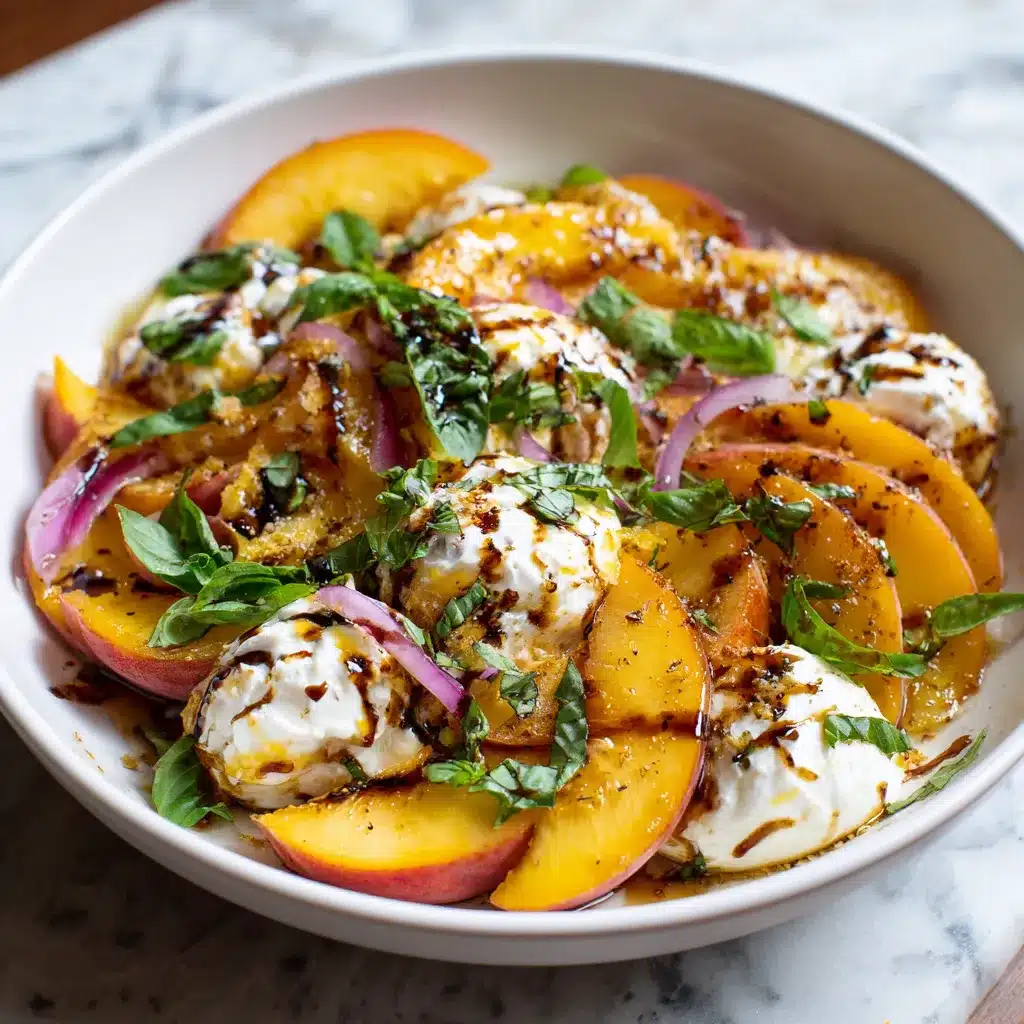 Delicious Fresh Peach Burrata Salad with Basil Balsamic 7 Fresh Peach Burrata Salad upscaled 6869be28b5e8b