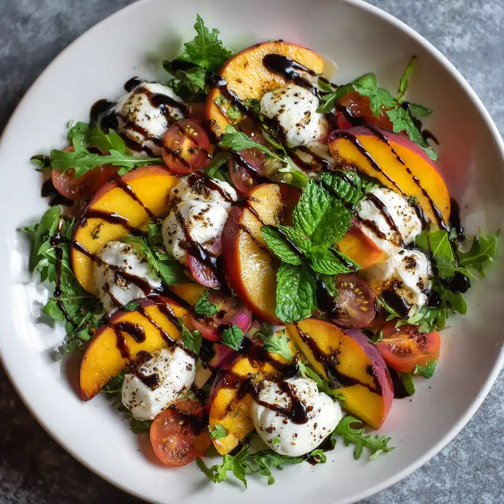Delicious Peach Burrata Salad with Balsamic Drizzle Recipe 8 Peach Burrata Salad with upscaled 6867f55cddb3b