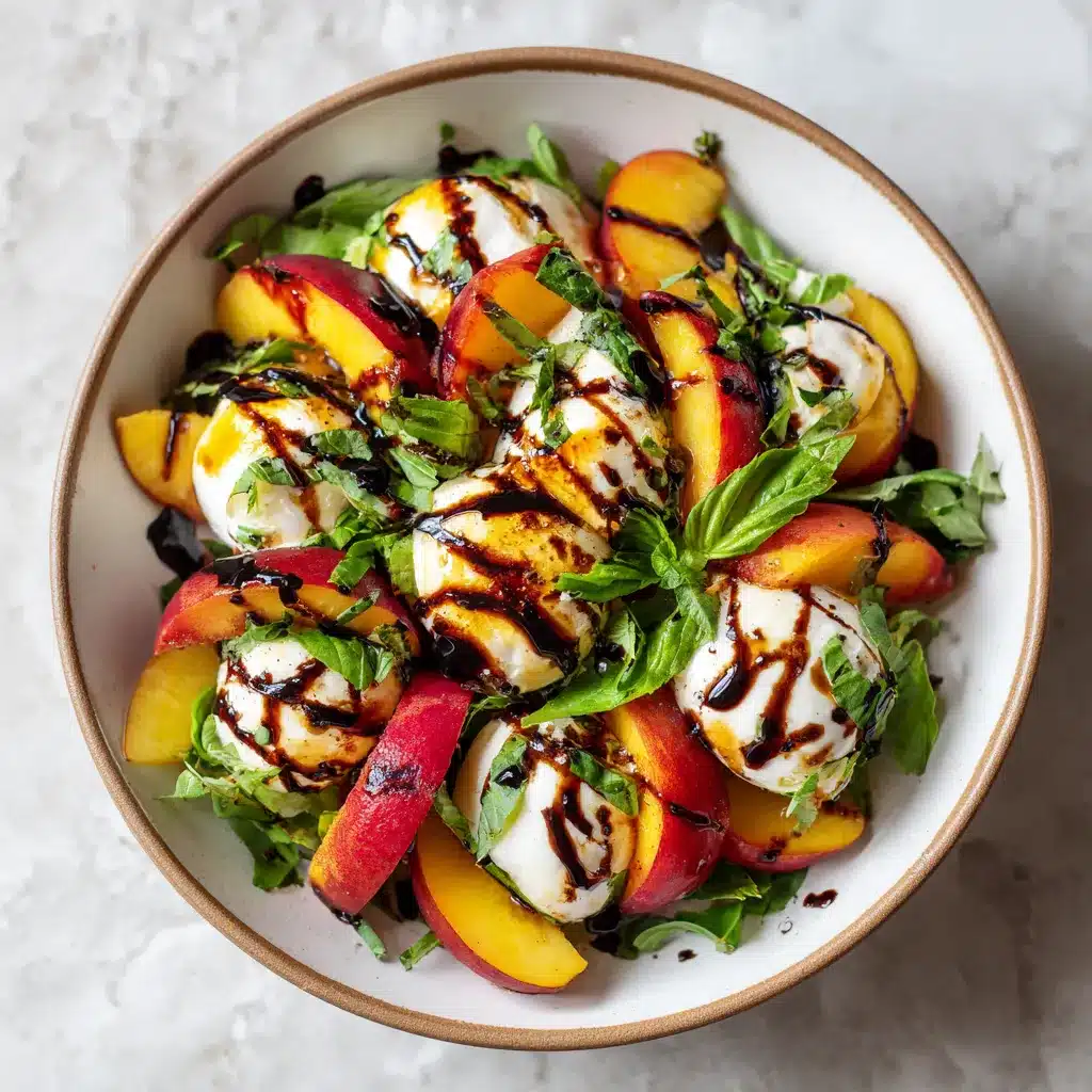 Delicious Peach Burrata Salad with Balsamic Drizzle Recipe 6 Peach Burrata Salad with upscaled 6867f5d5bd887