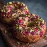 Raspberry Pistachio Sourdough Bagels