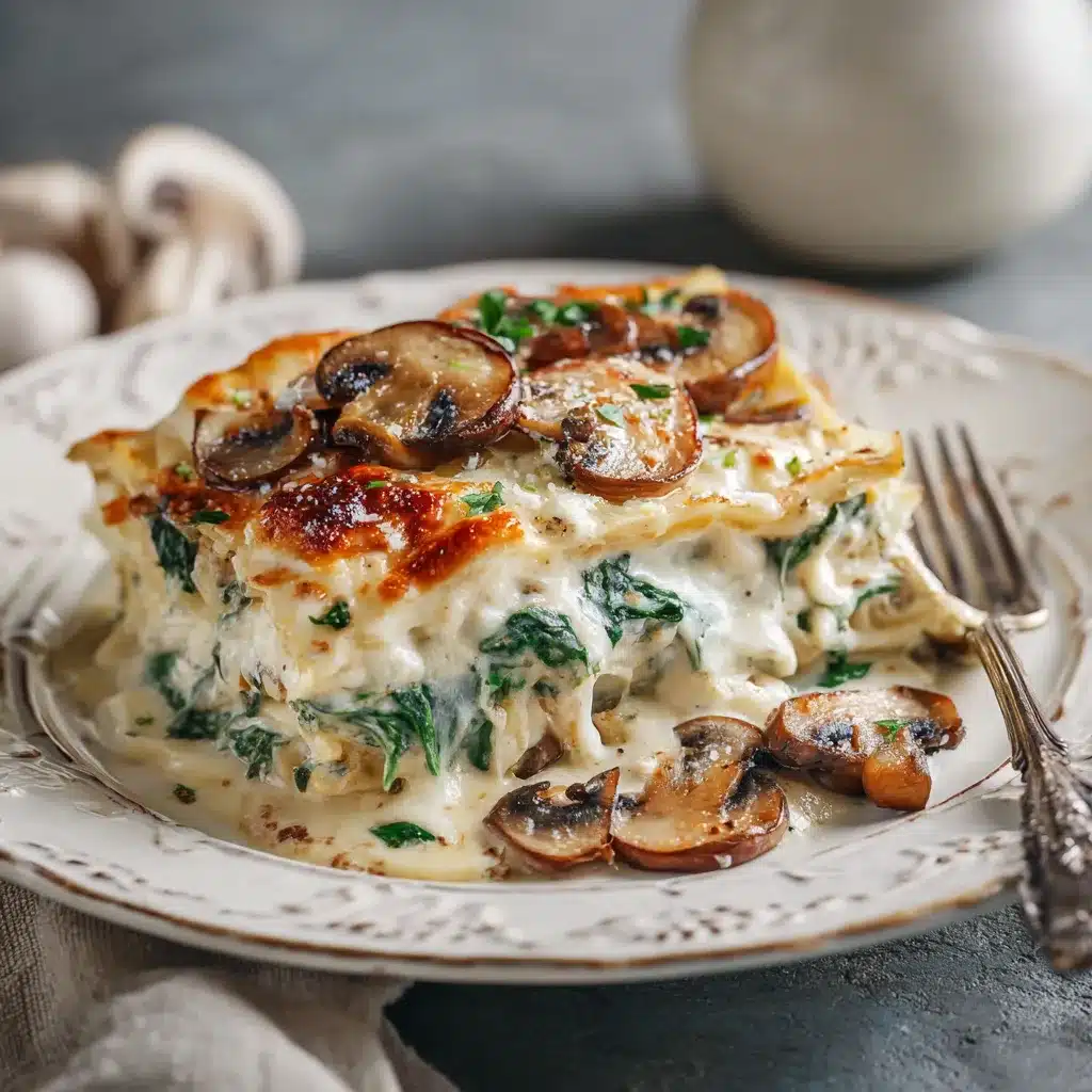 Delicious White Lasagna Recipe with Spinach Mushrooms 8 White Lasagna Recipe with upscaled 686b28bc54139