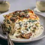 White Lasagna Recipe with Spinach and Mushrooms