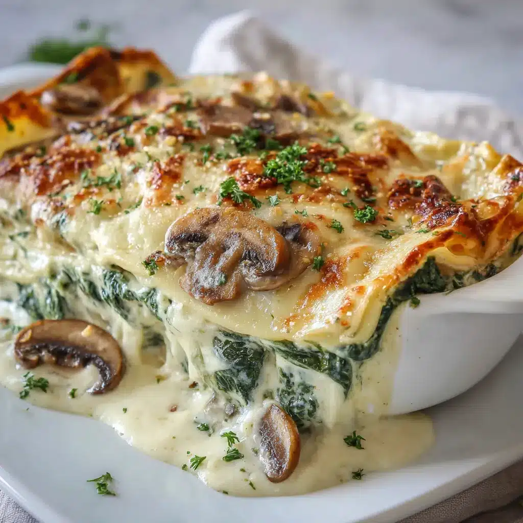 Delicious White Lasagna Recipe with Spinach Mushrooms 7 White Lasagna Recipe with upscaled 686b2a266ea00